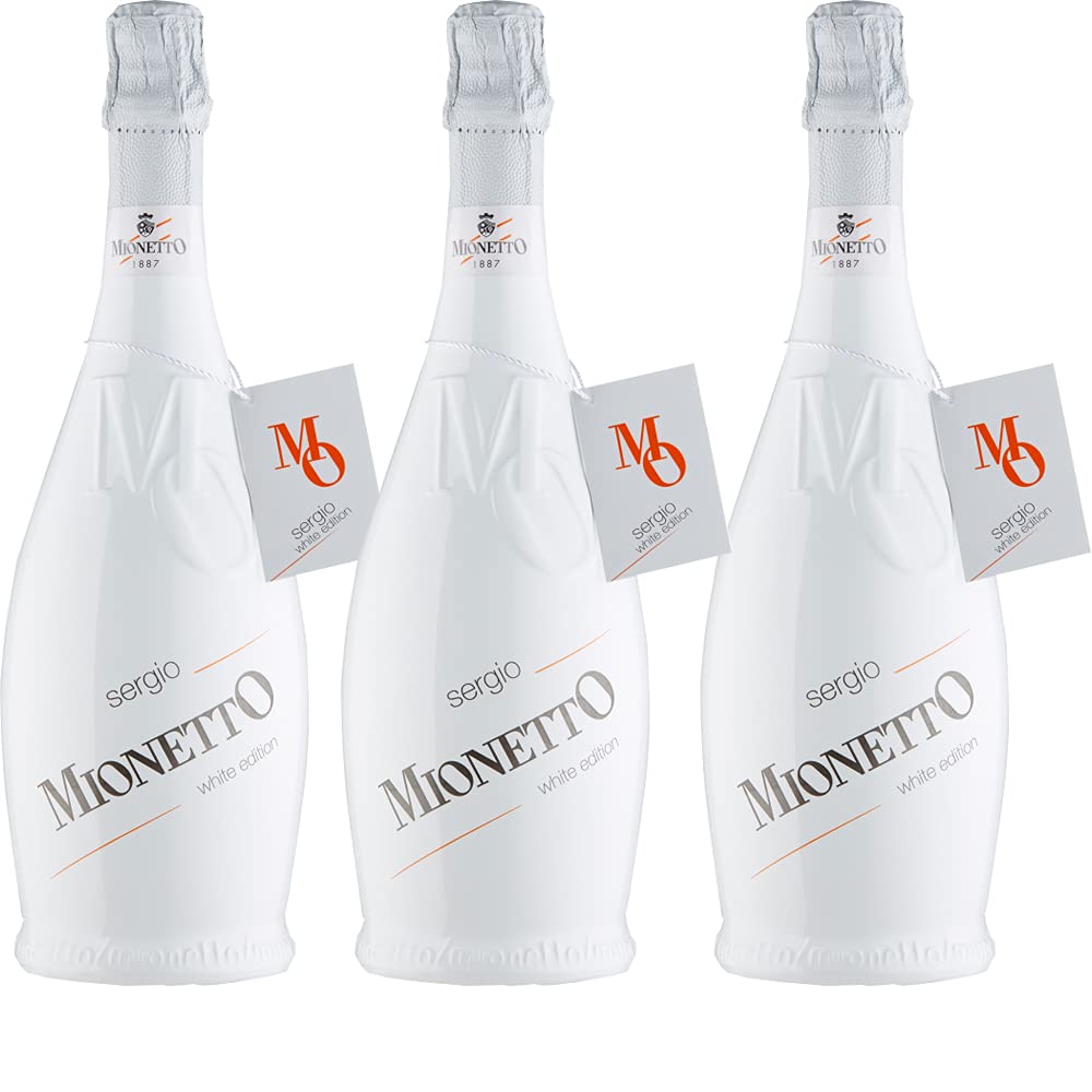 Spumante Extra Dry | Sergio Mionetto Mo White Edition | 3 Bottiglie 75Cl | Bollicine Italiane | Aperitivo | Idea Regalo