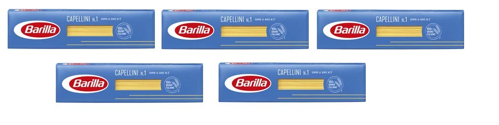Barilla 5X Capellini Espagueti No.1 Pasta Italiana 500 g.