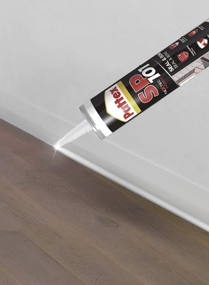 Pattex Sigillante Polimerico SP101, Sigilla e Incolla, Multimateriale, Elevate Prestazioni, Aderisce su Superfici Umide, Resiste ai Raggi UV, Per Specchi, Sigillante Nero, Cartuccia 280 ml