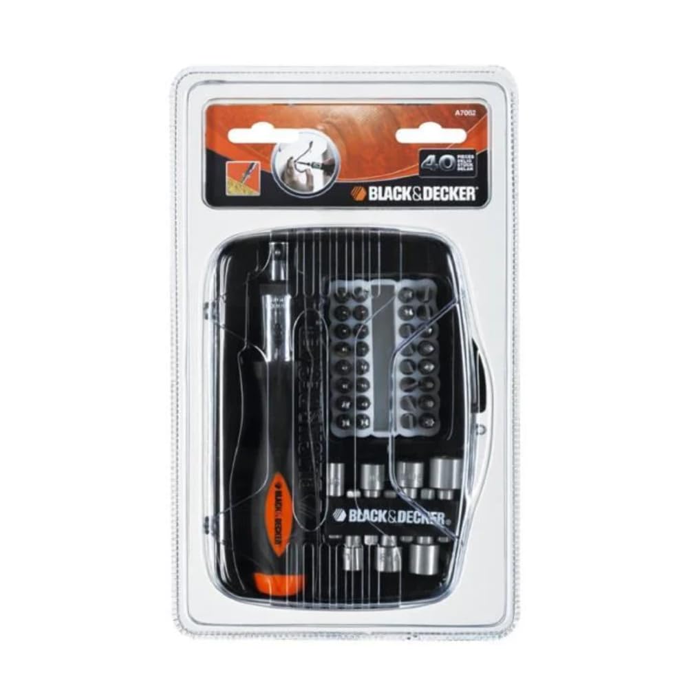 BLACK & DECKER - Set cacciavite a cricchetto, A7062,Set 40 pezzi