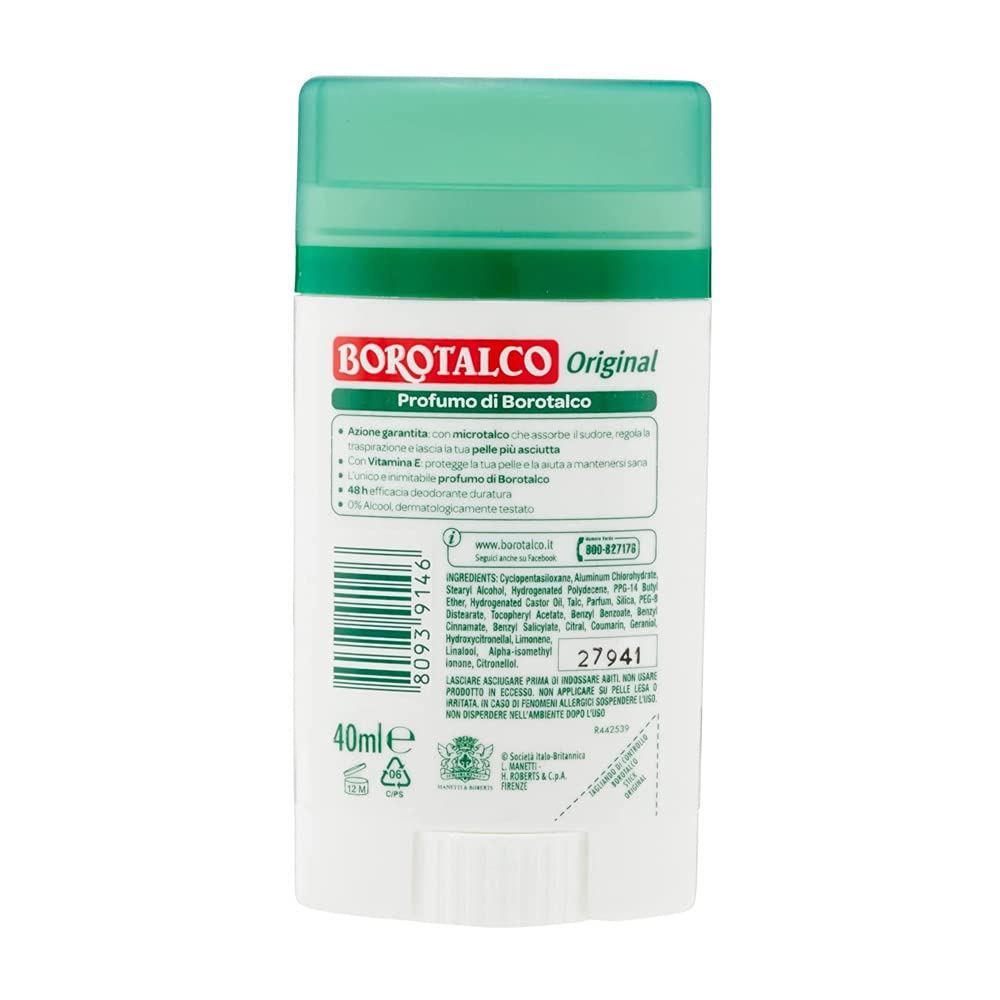 Set 6 BOROTALCO Deodorante Stick 40 Original Fresh Cura E Igiene Del Corpo