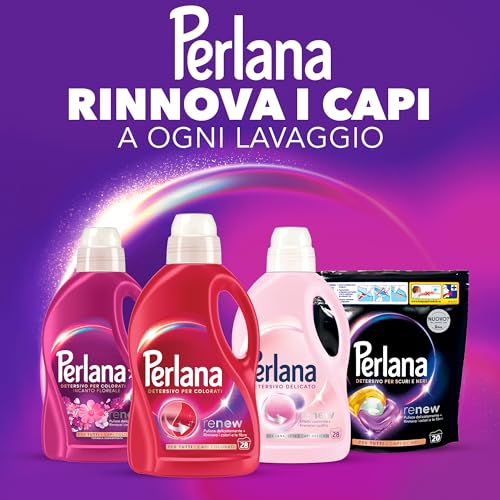 Perlana Detersivo Colorati Caps (6 confezioni da 20 Caps), Detersivo lavatrice capsule per tutti i capi colorati, Detersivo colorati per pulizia delicata e colori e fibre rinnovati