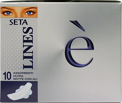 12 x LINES SETA E' Assorbenti Ultra Notte Con Ali 10 Pezzi