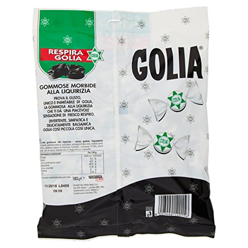Golia Farafallina Caramelle Gommose Morbide al Gusto di Liquirizia, Formato Scorta da 9 Buste da 180 g