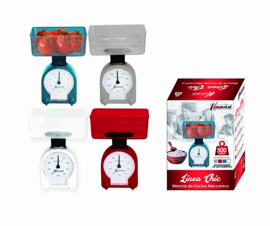 1 Pezzo Bilancia da Cucina Dieta Chic Max 500 Grammi 4 Colori