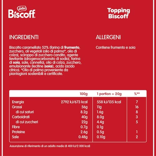 Lotus Biscoff | Topping di Spalmabili Dolci | Gusto Biscotto Caramellato | Vegano | Senza Coloranti o Additivi Artificiali | 1 kg