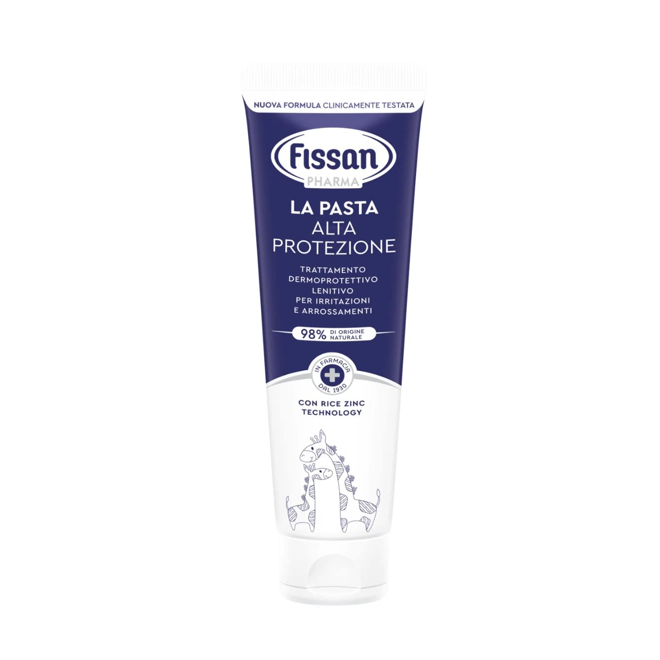 FISSAN - Pasta Alta Protezione - Trattamento Lenitivo per Irritazioni e Arrossamenti - Formula Clinicamente Testata - 98% di Origine Naturale - Con Ossido di Zinco e Vitamina E - 6 Confezioni - 100g