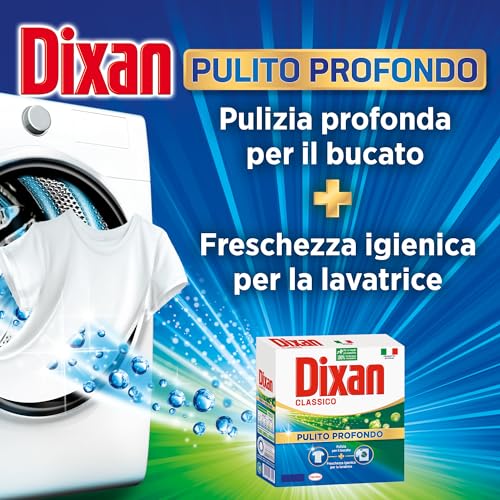 Dixan Classico Pulito Profondo, Detersivo Lavatrice polvere per eliminare le macchie ostinate, formato da 95 lavaggi