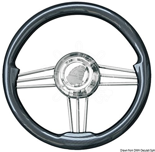 OSCULATI Volante Inox+Carbonio 350 mm