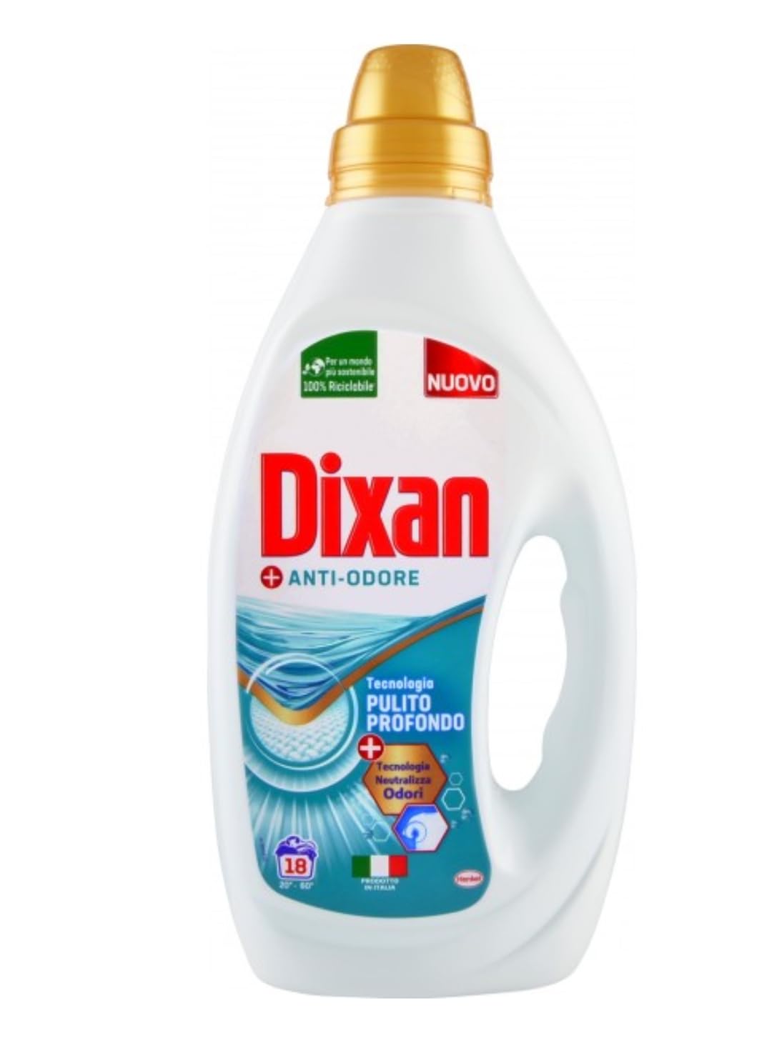 Dixan Anti-odore, Detersivo Liquido Lavatrice, Tecnologia Pulito Profondo,200 Lavaggi (6)