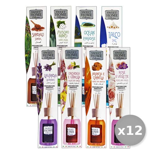 Set 12 SWEET HOME Bastoncini Deodorante Ambiente Misto 100 ml Profumatore Ambiente