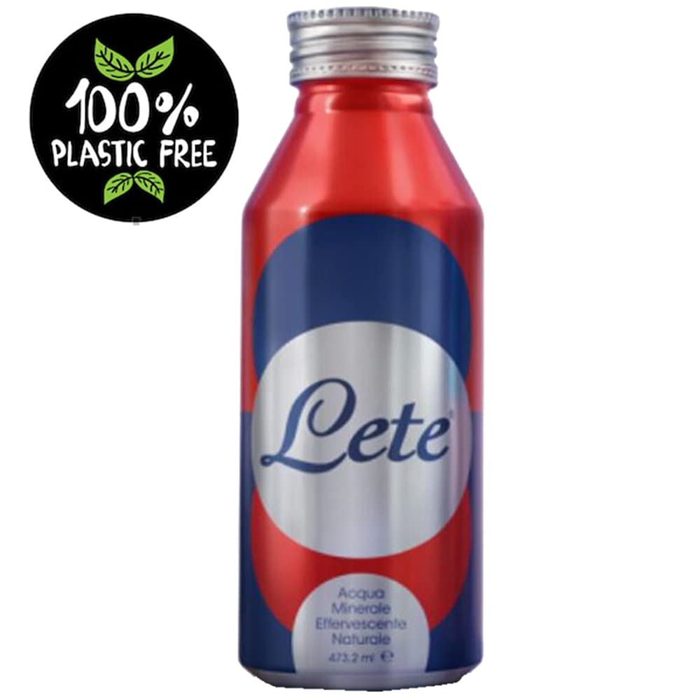Acqua Frizzante | Lete | Formato Borraccia in Alluminio Riutilizzabile | Effervescente Naturale | 12 Lattine da 435ml | 100% Plastic Free | Alta Gamma Ristorazione