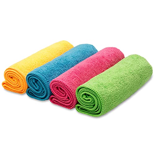 Vileda Microfibre Colors, Panni in Microfibra, Lavabili in Lavatrice, Riutilizzabili, Multicolore, 30x 30 cm, 8 Pezzi