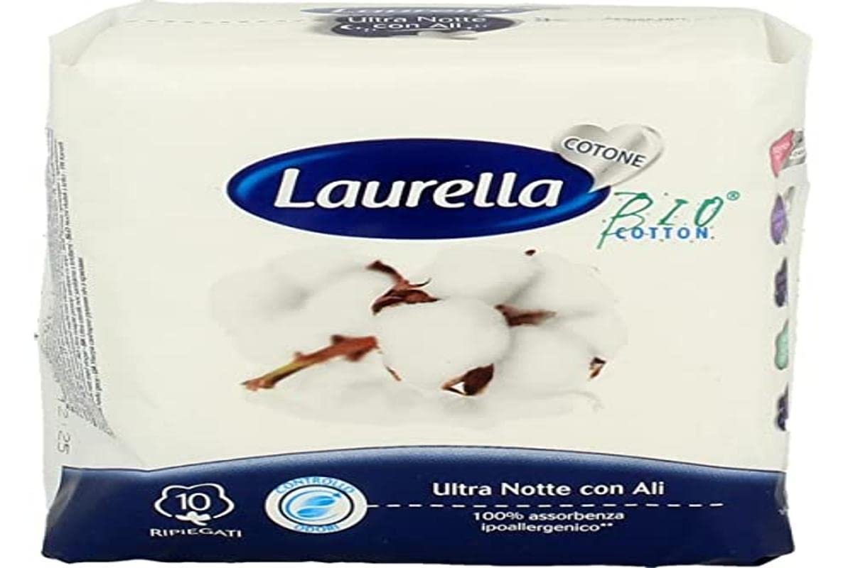 Laurella Assorbenti Ultra Ali Notte Cotone, 10Pz