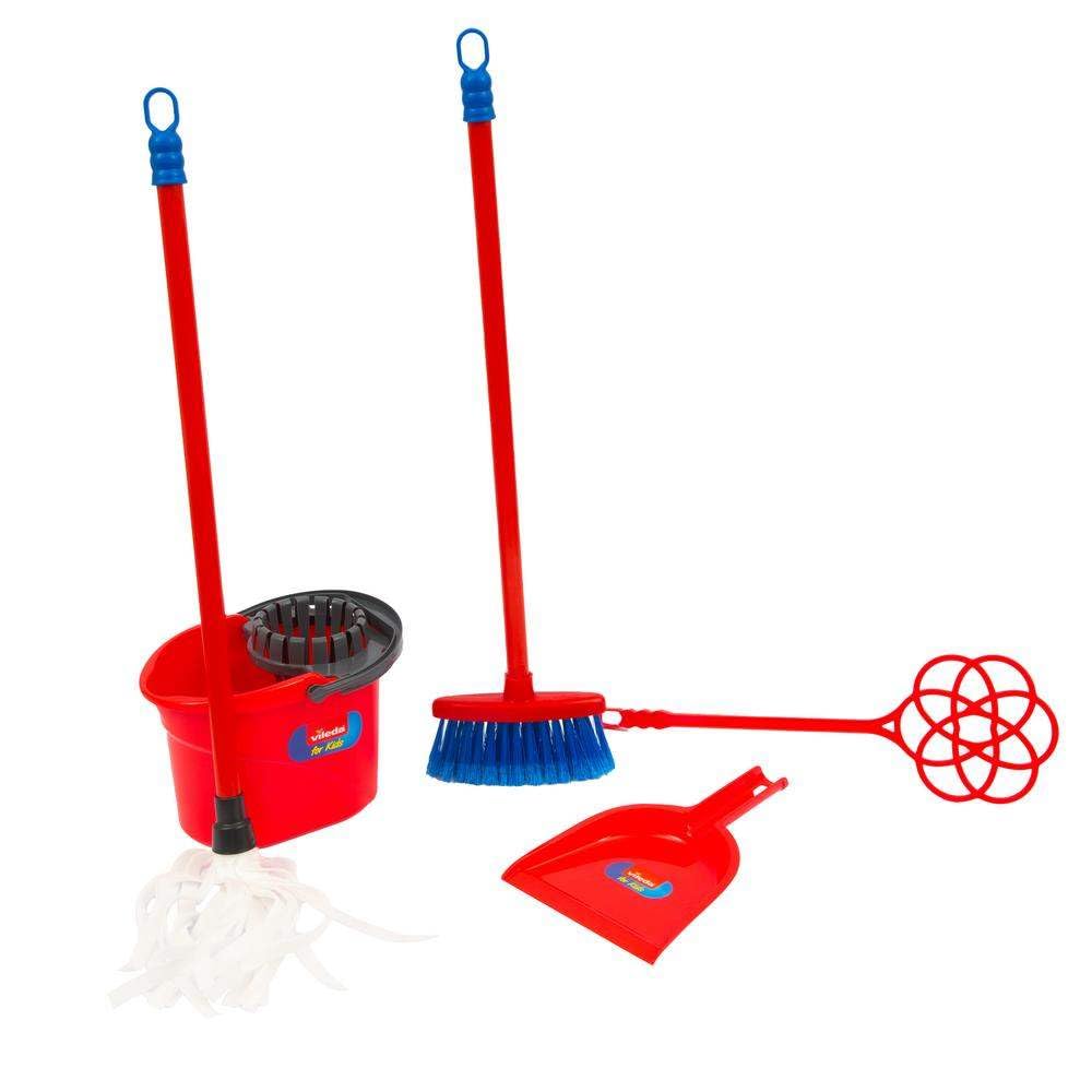 Grandi Giochi - Trolley Pulizia Vileda for Kids, L'Originale Versione Giocattolo con Scopa, Battipanni, Mocio e Secchio, IAM01200