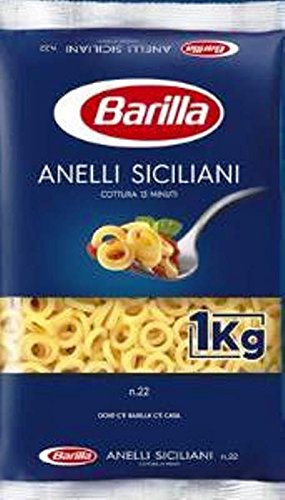 Barilla Pasta Anelli Siciliani di Grano Duro, 1 kg x 12 confezioni