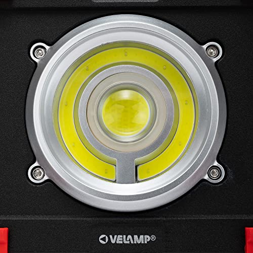 Velamp Sauron Proiettore Ricaricabile LED 20W, con Powerbank e Supporto orientabile. per lavori, Garage, Trekking, Campeggio, Caccia. 20 W, Rosso