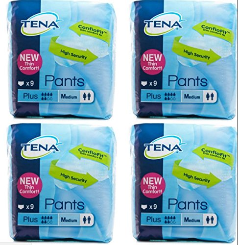 4 X Mutandine assorbenti TENA Pants Plus taglia M pannolini a mutandina Medium