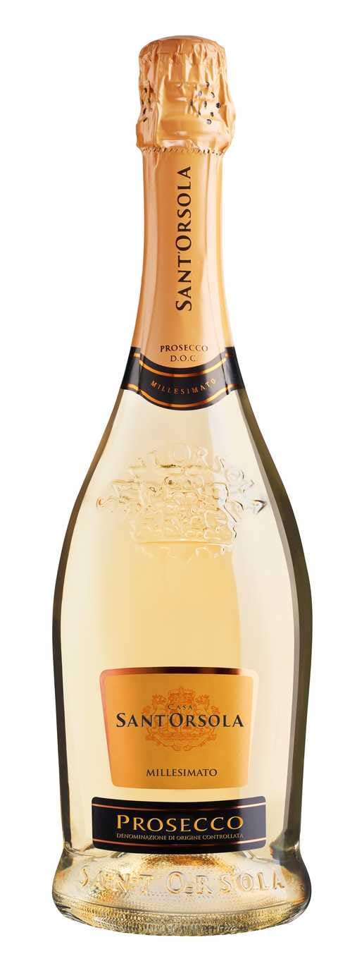 Casa Sant'Orsola - Prosecco D.O.C. Millesimato Extra Dry, da Uva Glera, Gusto Fresco con Note Fruttate, 1x750 ml
