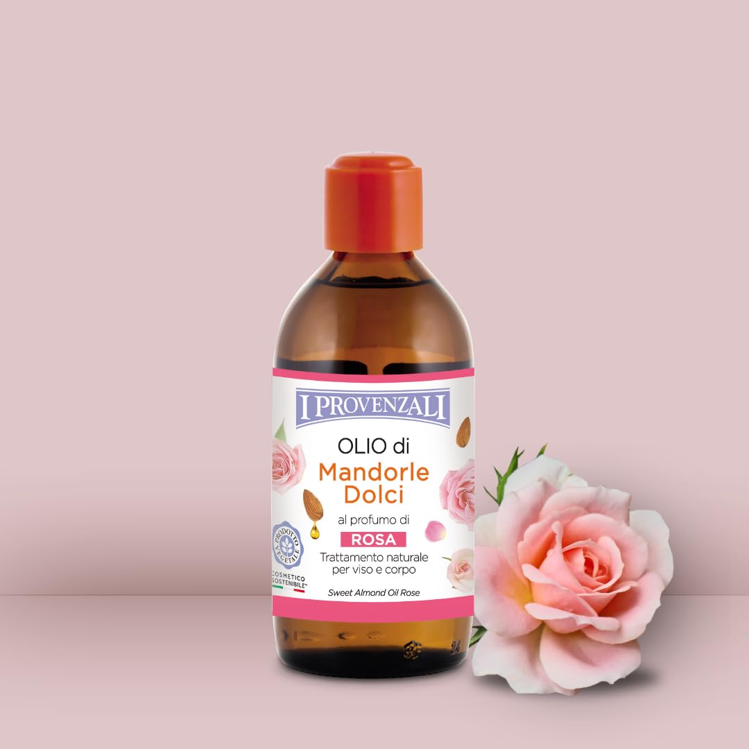 I Provenzali | Olio di Mandorle Dolci al Profumo di Rosa, 200 ml