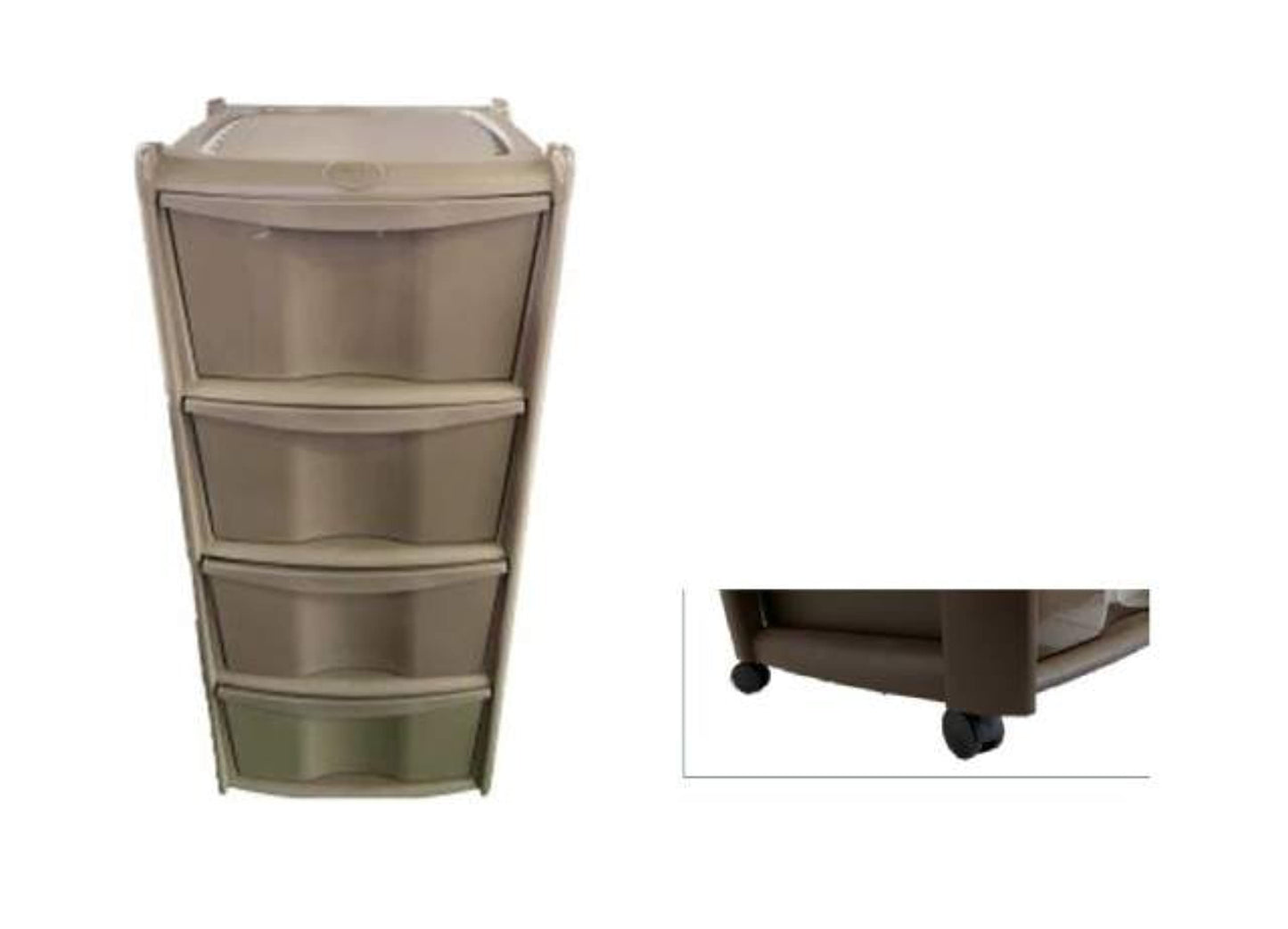 House&Style CASSETTIERA Vulcano 4CASS. Corteccia Met, Come da Foto