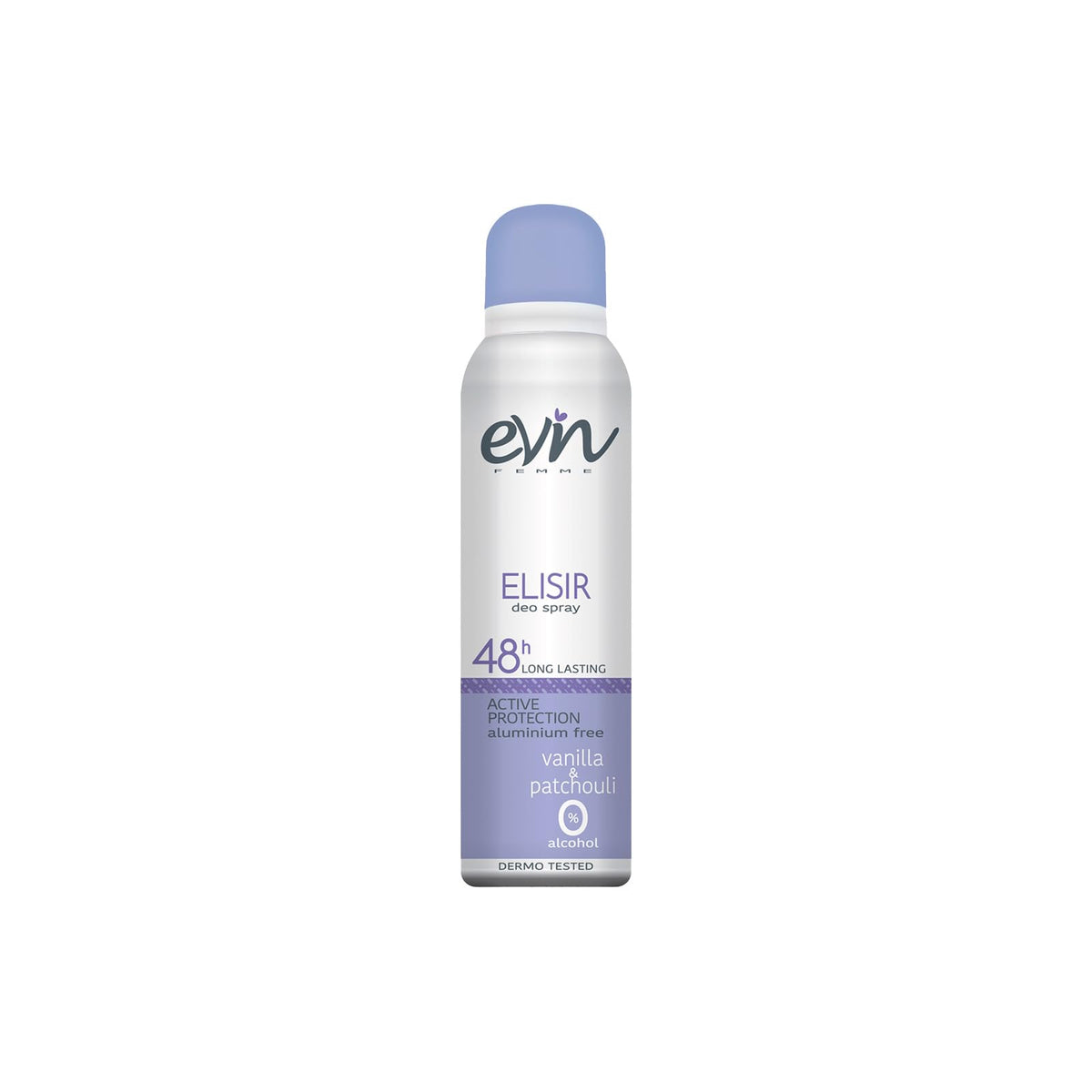 EVIN FEMME | Deodorante Donna Spray 48H Elisir, Fragranza Vanilla e Patchouli, Formula Attiva per 48h, 150ml