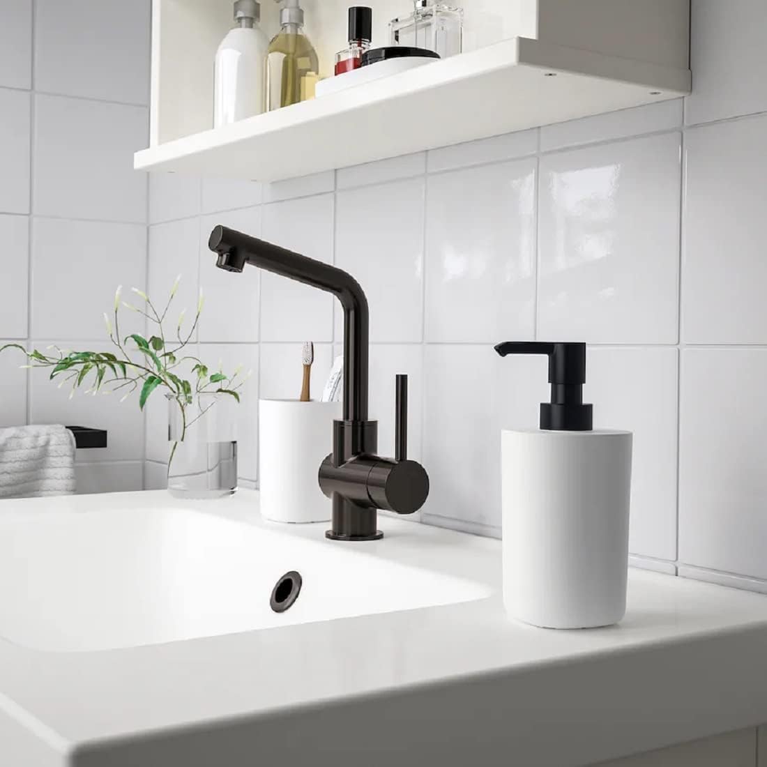 Ikea STORAVAN - Set da bagno 3 pezzi Accessori, bianco, piccolo