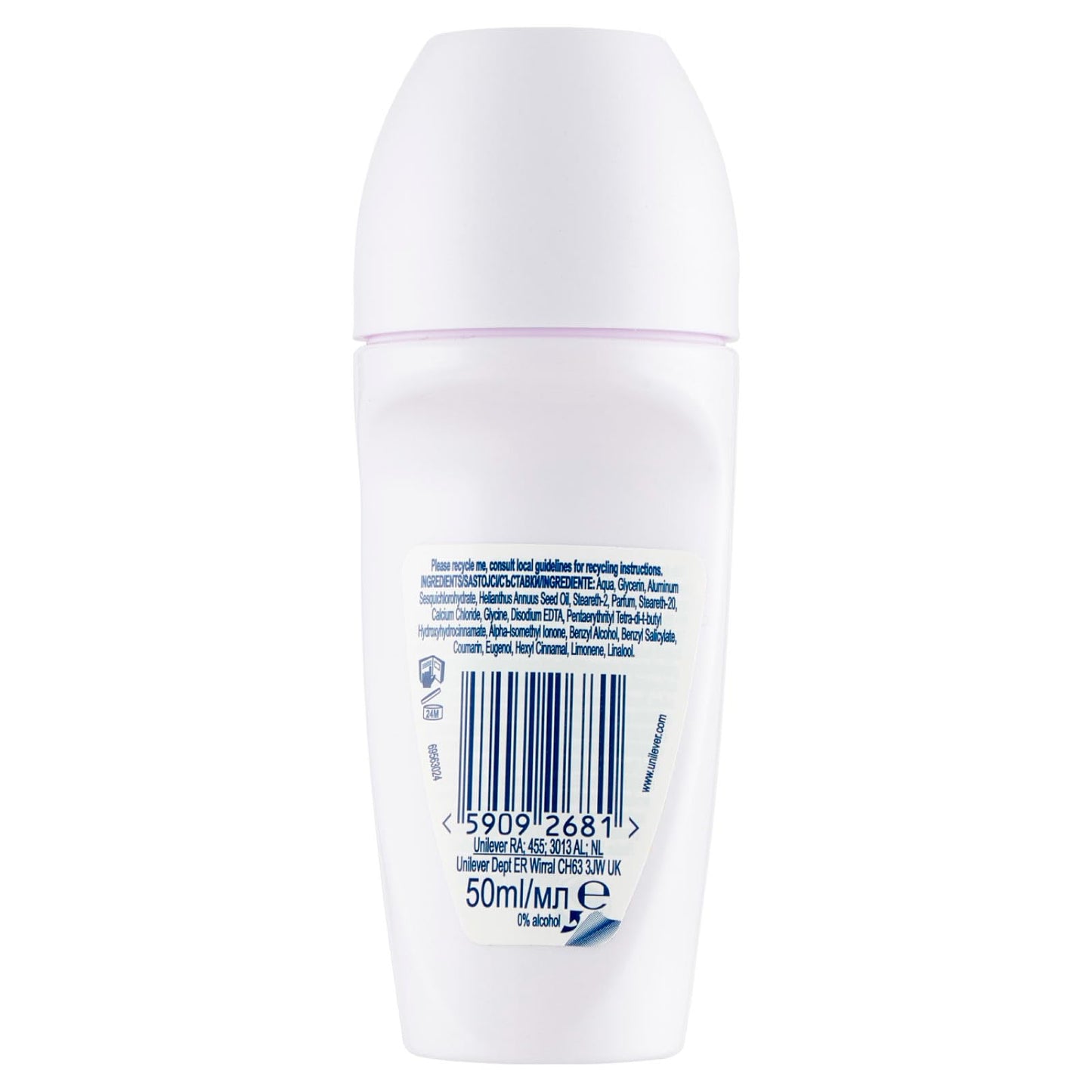 Dove Deodorante Go Fresh Roll-On Cocco Protezione 48h 0% Alcol Antitraspirante Profumo Fresco e Fruttato - 4 Flaconi da 50ml