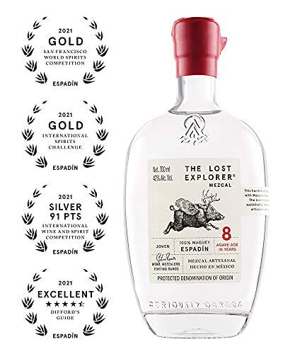 The Lost Explorer - Mezcal Messicano, Prodotto con 100% Agave Espadìn, Dolce ed Erbaceo, 42%, Bottiglia in Vetro da 750 ml