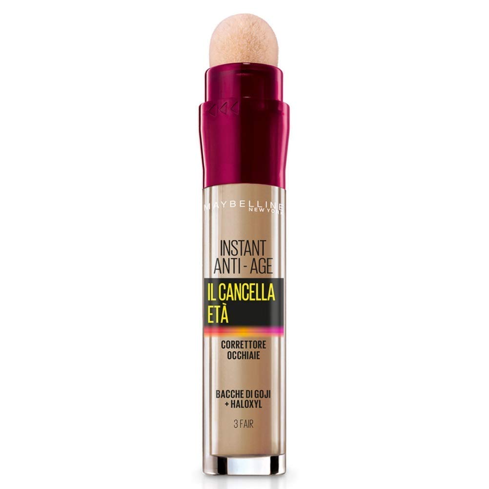 Maybelline New York Correttore Liquido Cancella Età on Bacche Digoji e Haloxyl - 3 Confezioni da 27g