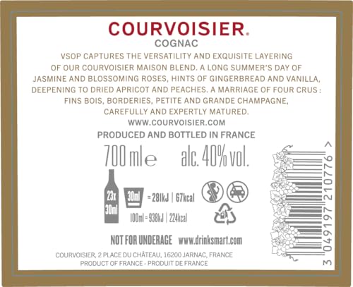 Courvoisier VSOP - Cognac, Invecchiato dai 7 ai 10 anni, 70cl, 40%