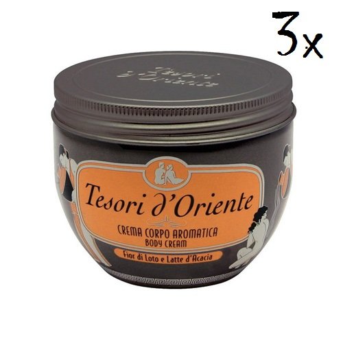 Tesori d Oriente, 3 x fiori di loto e acacacia, crema per il corpo, 300 ml