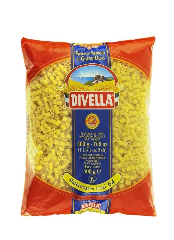 DIVELLA PASTA DI SEMOLA DI GRANO DURO PATERNOSTINI LISCI 64 GR 500 X 24