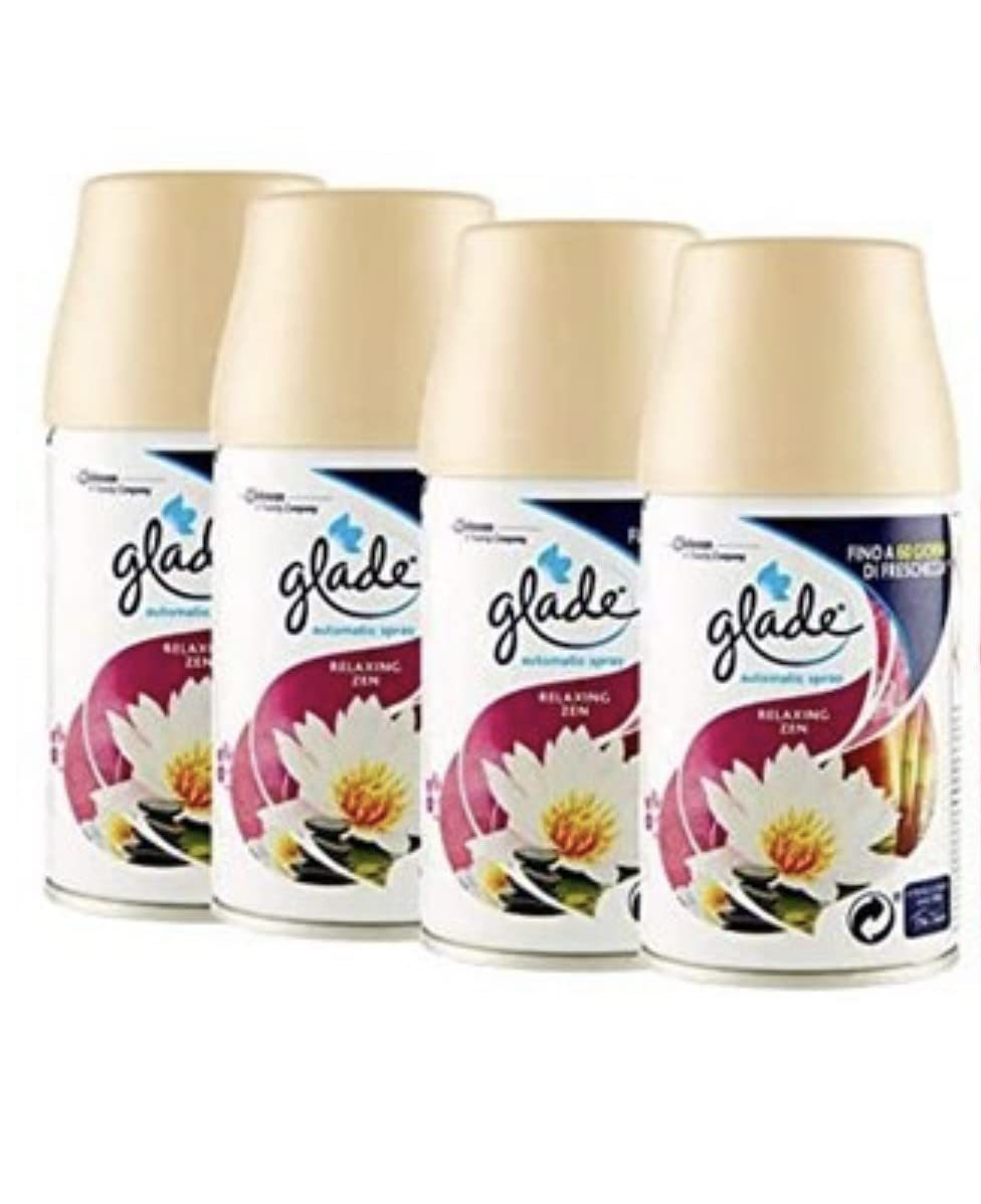4 Ricariche Glade Per Diffusore elettrico Automatic Spray Ricarica Relaxing Zen