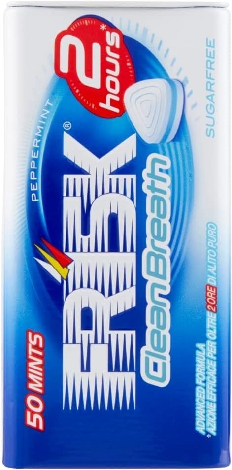 Frisk - Pastiglie Alla Menta Piperita Clean Breath - Mini Maxi Caramelle Rinfrescanti - 2 Ore di Alito Fresco - Senza Zucchero - 12 PEZZI in Metallo da 50 confetti 9140700