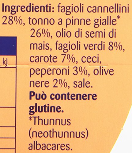 Rio Mare Insalatissime Mix di Fagioli e Tonno Pinne Gialle con Carote, Peperoni e Olive, Senza Conservanti, 6 Lattine da 160 g