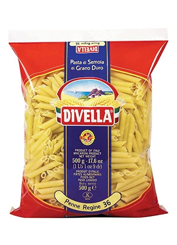 DIVELLA PASTA DI SEMOLA DI GRANO DURO PENNE REGINE 36 GR 500 X 24