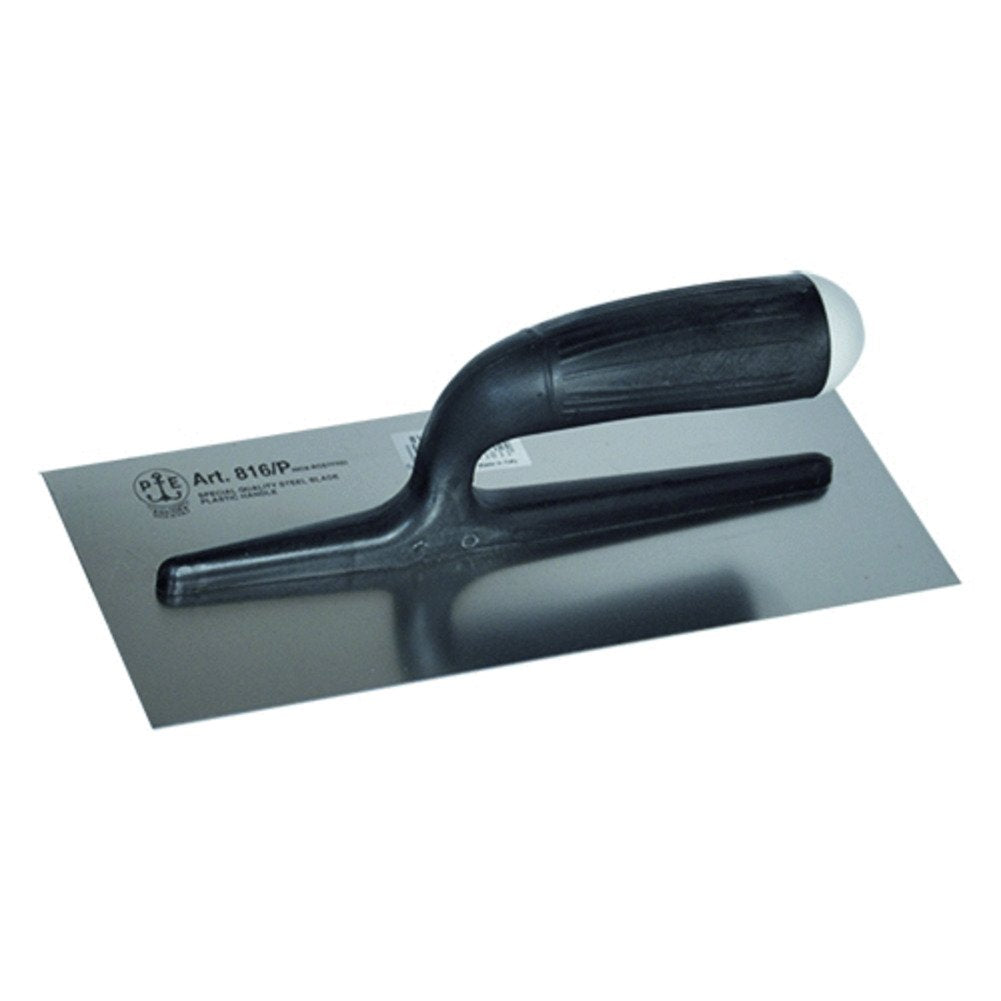 Frattone Liscio Base In Acciaio, Con Portamanico E Manico In Plastica Infrangibile.