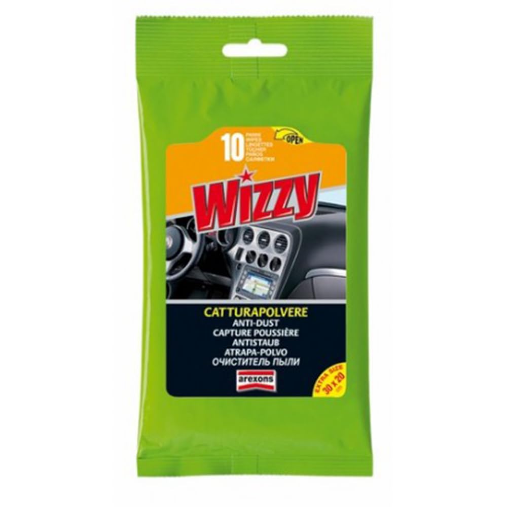 AREXONS Wizzy, 10 Panni catturapolvere, Panni Elettrostatici per la Polvere, Panni Rimuovi Sporco, Ideali su Tutte Le Superfici Dure, Panni Monouso