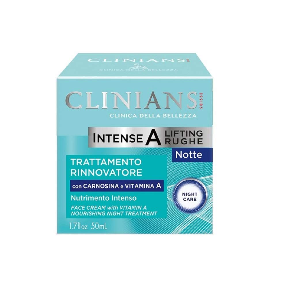 Clinians Intensiva A Lifting Rugge, Trattamento Antirughe, Notte, Acido Ialuronico, 50 ml