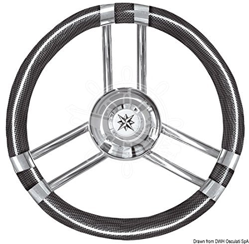 OSCULATI Volante C Inox/Carbonio 350 mm