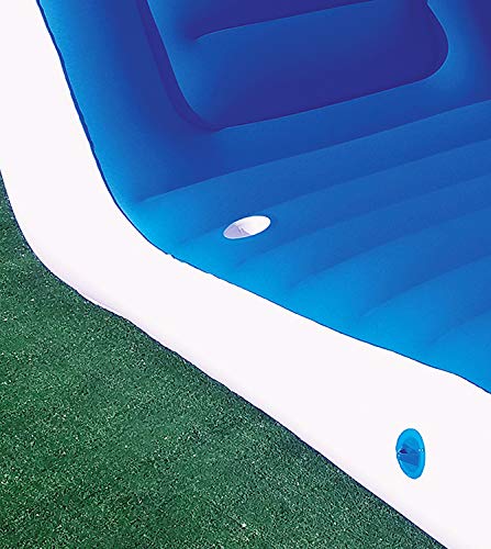 BEACHART 1660, Lettino Gonfiabile Galleggiante Unisex Adulto, Bianco/Azzurro, 196x100