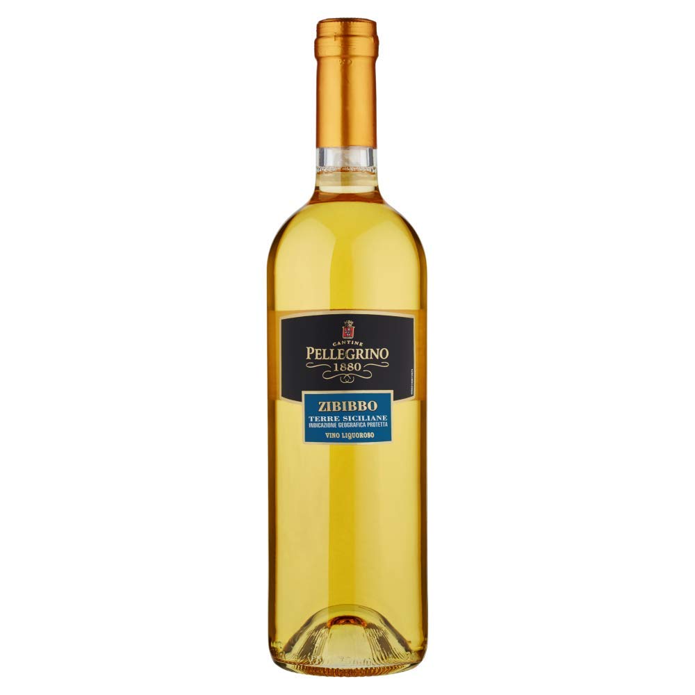 Zibibbo Terre Siciliane | Vino Bianco Liquoroso di Sicilia | Pellegrino 1880 | Ideale per Formaggi a Pasta Dura | 6 Bottiglie 50cl | Idea Regalo
