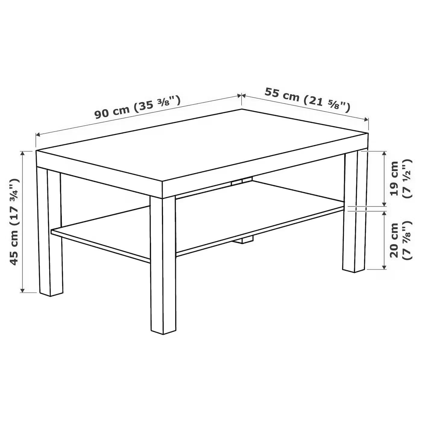 Ikea Tavolino LACK, 90x55 cm, bianco