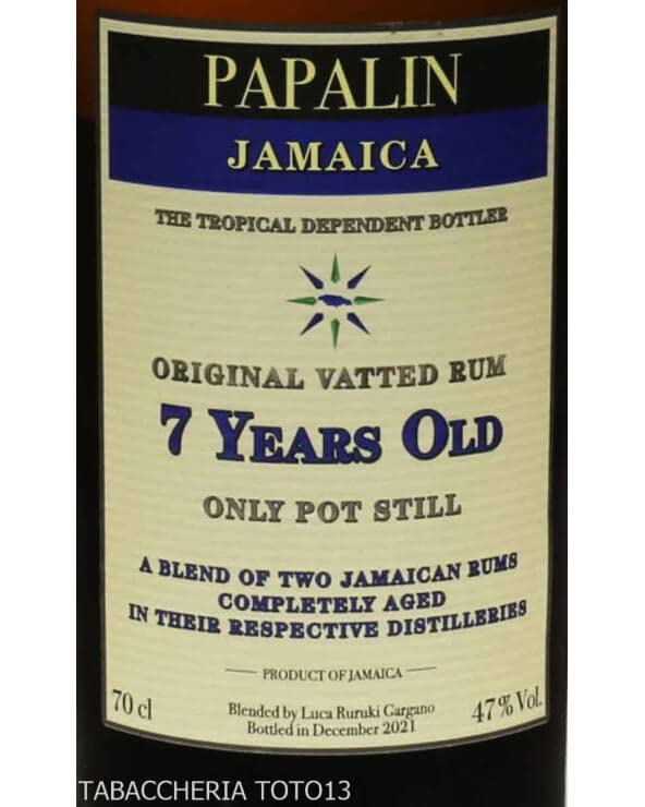 Rum Papalin Jamaica 2021 7 Years Old 47% 70cl Edizione Limitata