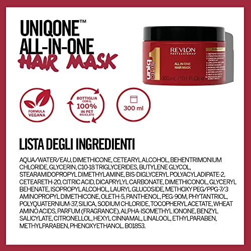 UniqOne Mask, 300 ml, Repairing Hair Treatment, Hair Mask for Deep Repair & Incredible Shine Treatment Moisturises without Weighting With Anti-Frizz Effect