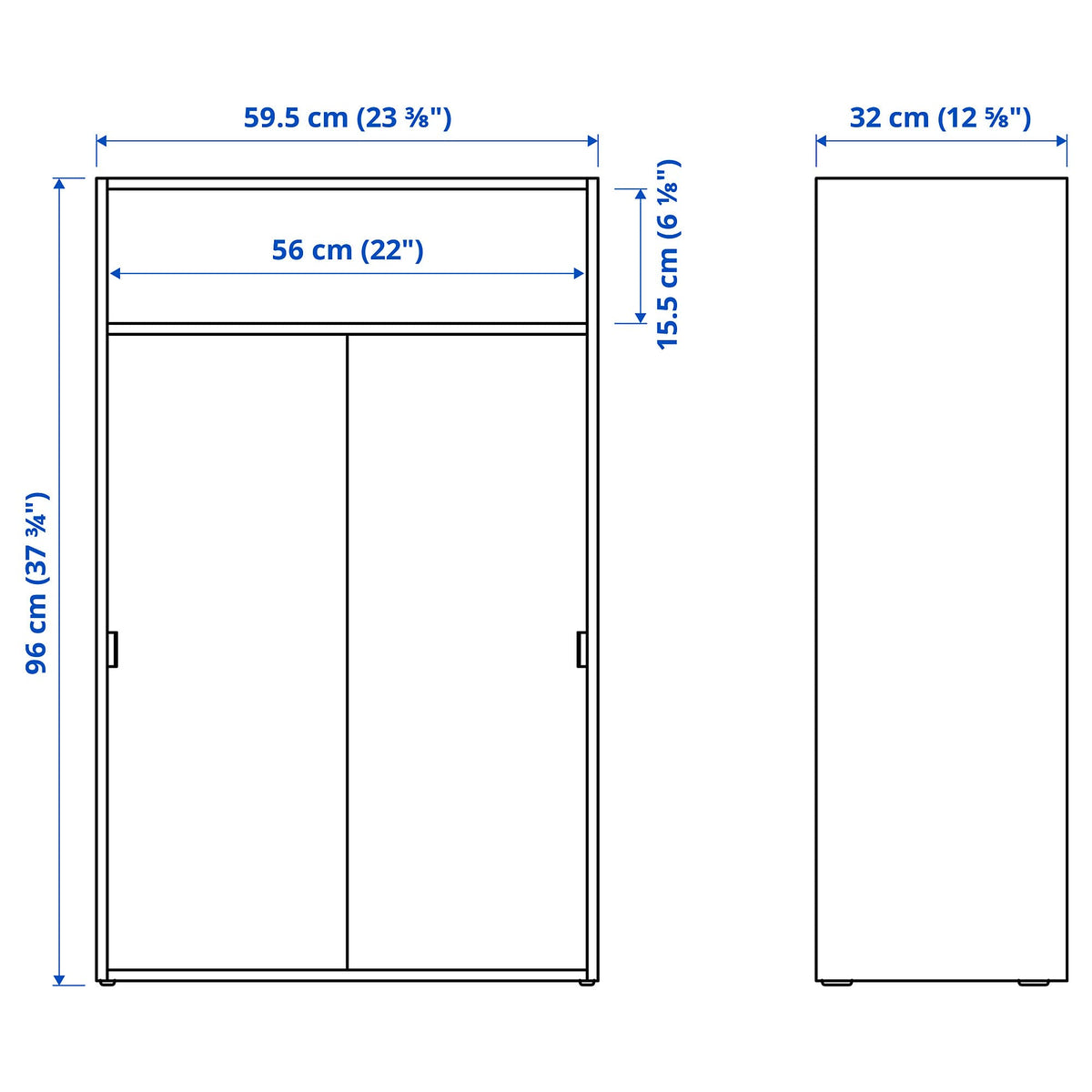 IKEA SPIKSMED Armadietto, 60x96 cm, Grigio Chiaro