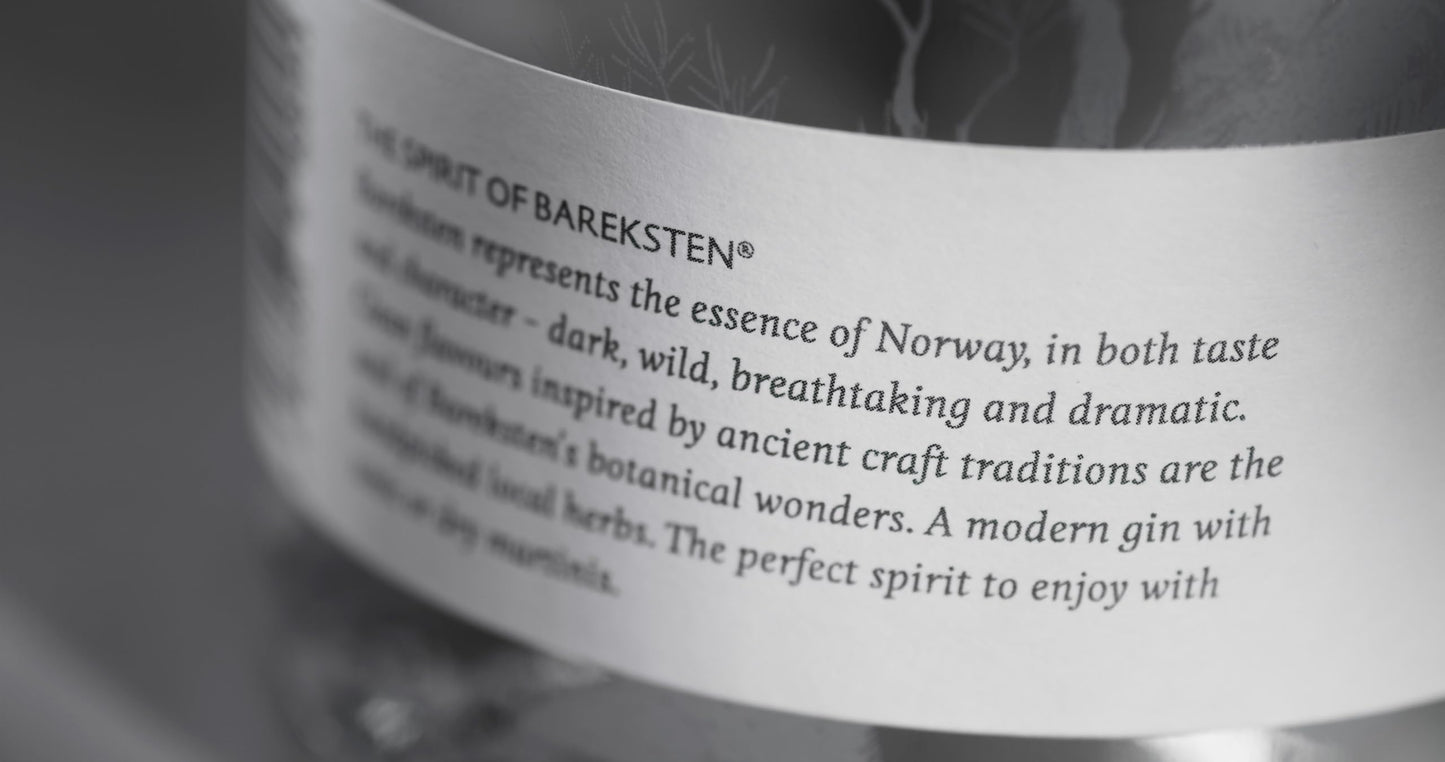Bareksten Double Gin 43% 700ml Made in Norway Bottiglie numerate