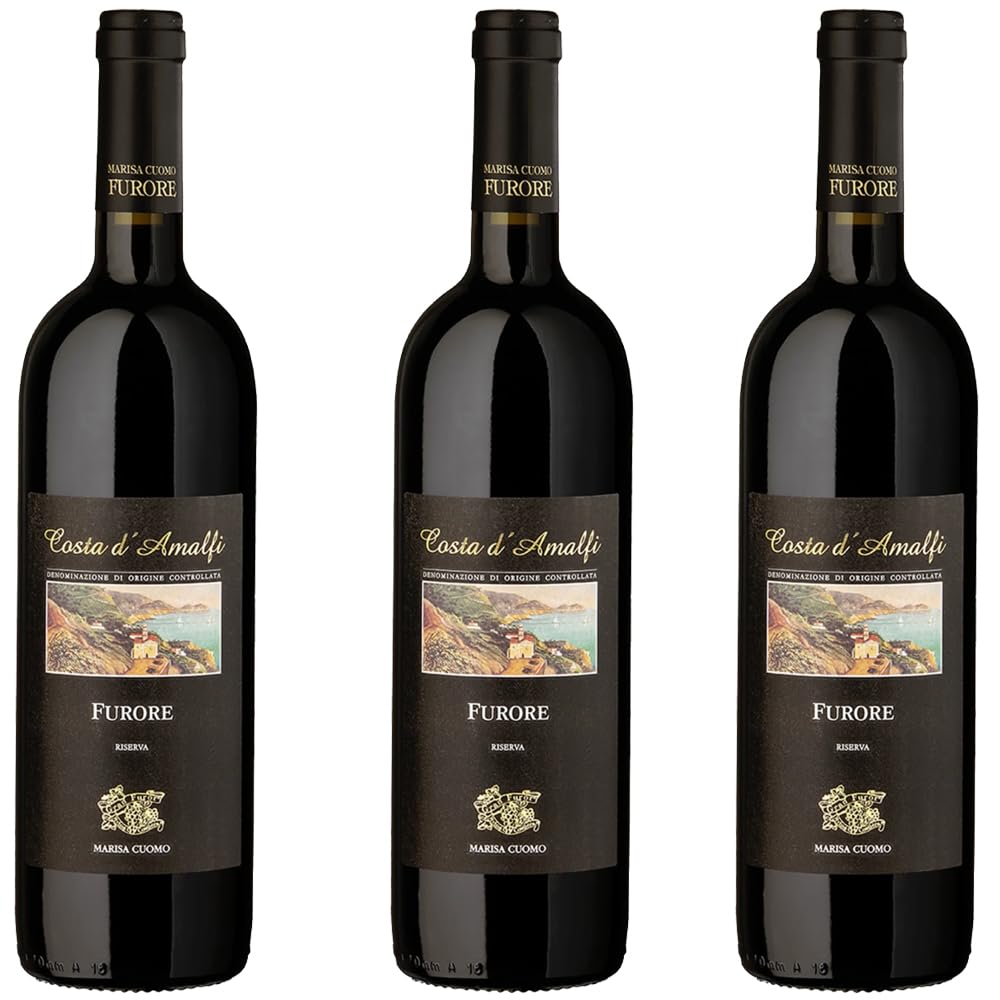 Vino Rosso Furore Doc - Marisa Cuomo - 3 Bottiglie da 75 Cl - Costa D' Amalfi - Campania