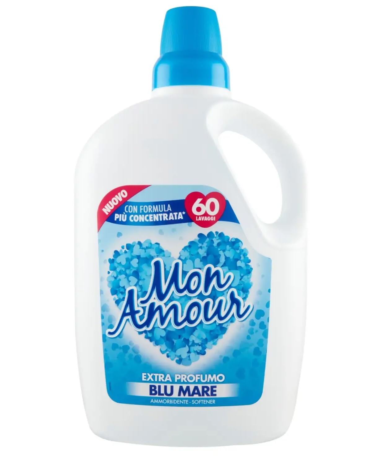 4x Felce Azzurra Mon Amour Ammorbidente Blu Mare - Profumo Inconfondibile, Capi Morbidi - 60 Lavaggi - 3Lt